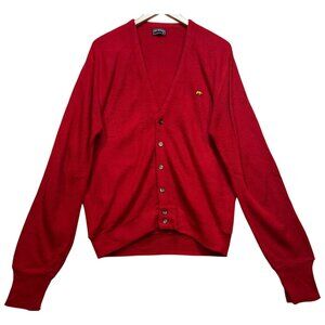 Vintage Jack Nicklaus Men's Button Front Cardigan Sweater V Neck Size XL Red